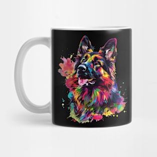 German Shepherd Dog Colorfull Pop Art Design For Dog Onwer Mug